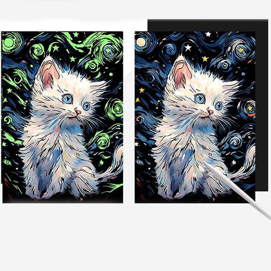 نقاشی خراشیدنی (اسکرچ) شب تاب A3