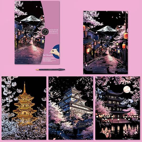 نقاشی خراشیدنی (اسکرچ) A3 - 4 ورقی